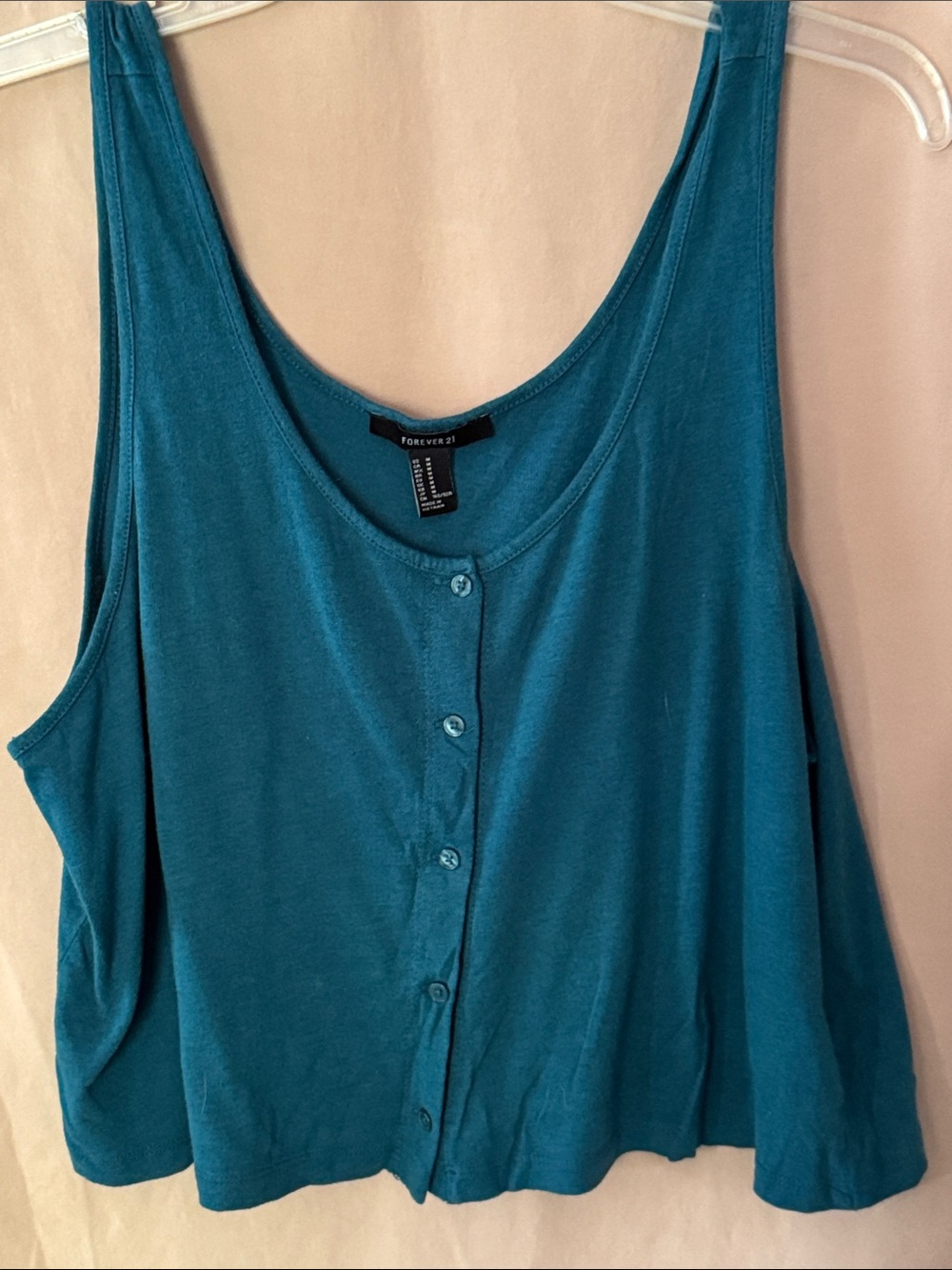 Forever 21 Teal Button-Front Tank